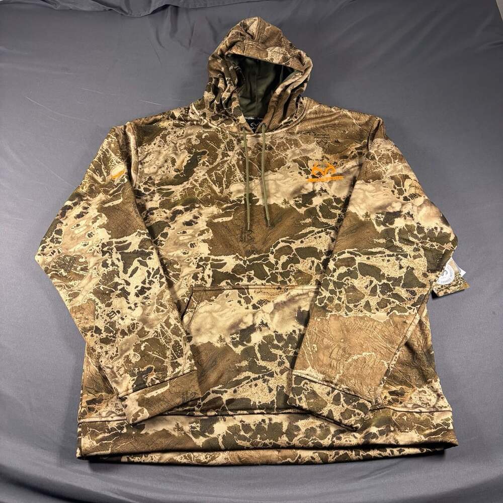 Realtree Camo Wave3X Hoodie Mens Size L, Fleece Pullover w/ kangaroo pocket